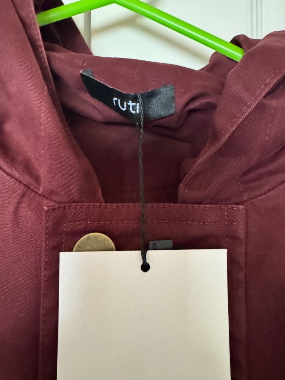 Utility hooded twill jacket 2.0 M burgundy - Picture 4 of 5